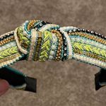 Green and Blue Beaded Hair Accessory with Knotted Bow Photo 0
