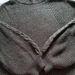 BP Black Chunky Knit Cropped Long Sleeve Oversized Sweater Mock Neck Womens Sz L Photo 0