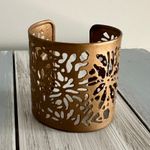 Gorgeous Cuff Bracelet Cut Out Open Metal Work Matte Brass Look Metal Gold Photo 1