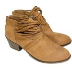 Time And Tru  Size 7.5 Memory Foam Brown Woven Ankle Booties Photo 2