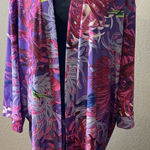 Attitudes By Renee 2XP Cardigan Kimono Pink Purple Parrot Floral‎ Open Front NEW Size undefined Photo 0