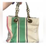 Juicy Couture Y2K 2000s green and pink striped shoulder /handbag Photo 9
