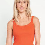 Old Navy Women’s Size S Fitted Ribbed Tank Top Sunset Orange Cami Layering Basic Photo 0