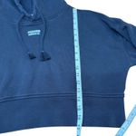 Adidas  Cropped Hoodie Womens Black 3 Stripe Logo‎ Sweatshirt Pullover Photo 8