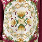 Vintage 90s Hand Knit Victorian Cottage Sweater Small Oversized Chunky Fall Red Photo 6