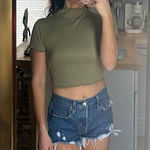 Olive Green Women's Cropped Top Photo 0