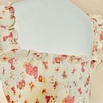 Arula Cream Pink Mauve Floral & Butterflies Sleeveless Smocked Dress. Tan Size XL Photo 5