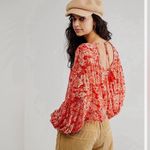 Free People  Up For Anything Floral Long Sleeve Blouse Top Photo 1