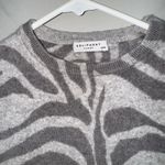 Equipment Femme 100% Cashmere Sweater Zebra Print Gray Photo 7