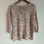 Pure Jill Women's Knit‎ Sweater Beige Brown Striped 3/4 Sleeve Pullover Tan Size L Photo 4