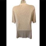 BKE  Off White Lace Up Ribbed SS Casual Stretch Shirt Size XL Fall Fashion Photo 2