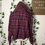 American Eagle Semi Cropped Plaid Distressed Flannel Photo 4