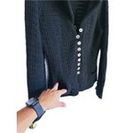Willow Vintage Crochet Cardigan Sweater Medium Gray Black Photo 5
