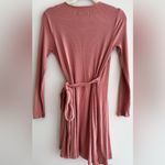 Urban Outfitters  Ribbed Wrap Long Sleeve Dress, Dusty Rose, Size Medium Photo 12