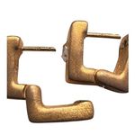 Vintage Stamped 14k Gold Wide Square Huggie Earrings Photo 7