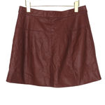 Free People Maisie Vegan Mini Skirt Brown Faux Leather Button Skirt Size 12 Photo 7