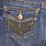 Old Navy  blue denim embroidered mini pencil jean skirt Photo 4