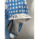 ZARA Daisy Knit Mini Bodycon Dress Small Open Tie Back Plaid Photo 5