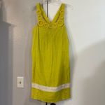 Anthropologie  Ipanema Sun Dress by Edme & Esyllte Chartreuse Embroidered Cotton Photo 1
