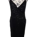 Nanette Lepore Women's Black Sequin Sleeveless Stretch Dress Sz6 Elegant Photo 0