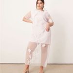 Chic White Floral Midi Dress Size 14 Photo 4