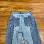PacSun High Rise Straight Jeans Womens 23 Two Tone Denim Raw Hem Button Fly Photo 4