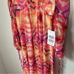 Never Fully Dressed Geometric MIDI Pink and Orange DRESS Size 4 Photo 8