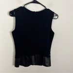 Theory Black Stripe Goat Leather Tank Top Photo 6