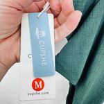 Cupshe  Forest Green Ruffle Ribbed One Piece V Neck Cheeky‎ Swimsuit Medium NWT Photo 4