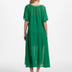 Madewell  Sheer V-Neck Dolman Sleeve Maxi‎ Dress Verdant Green size XXS NWT Photo 2