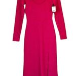 Leith NWT Pink Long Sleeve Slit Midi Sweater Dress - Size: Extra Small Photo 1