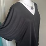 Halogen Drapey Boho Short Sleeve Surplice Brushed Knit Top in Matte Black Photo 4