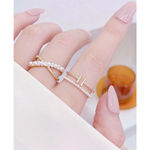 Boutique NEW Dainty Women's 14k Gold Filled‎ Bar Pearl Ring, Adjustable Photo 10