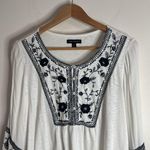 Lane Bryant Peasant Floral embroidered Bib Balloon Sleeve Tunic Boho size 14/16 Photo 3