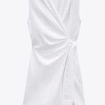 ZARA linen romper tie front collar vneck wrap jumpsuit skort lapel vneck dress Photo 7