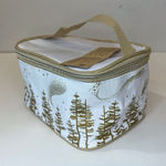 Yves Rocher NWT Women’s White Gold Tree Print Cosmetic Beauty Case Size 7”x5” Photo 0