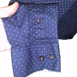 Denim & Flower  Ricky Singh navy button down blouse slim fit large Photo 4