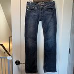 Big star Sweet Boot Ultra Low Rise Jean Embroidered Pocket Dark Wash 26R Photo 1