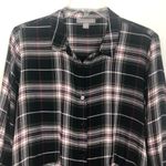 Peace & Pearls High-Low Button Front Plaid Shirt Tunic Photo 2