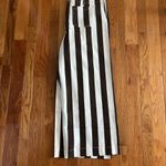 Mica High Rise Brown and Cream Striped Cropped Wide Leg Jeans Photo 4