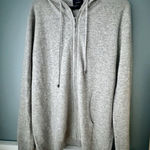 Qi Cashmere Sweater Women’s Size XL Gray 100% Cashmere Full Zip Up Hoodie Photo 0