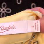 Candie's Vintage Yellow Lace Dress with Rhinestones around Collar Size L Photo 2
