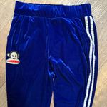 Paul Frank  Blue Velour Track Pants with Stripes size Large Photo 3