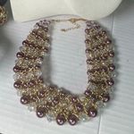 Boutique Vintage Skyline Collection Plum & Pearl choker collar statement set. Photo 3