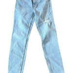 ZARA Trafulec high rise straight leg light wash jeans 4 Photo 0