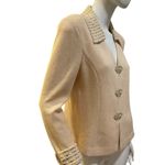 St. John Knit Cream Evening Jacket Rhinestone Pearl Size 8 Photo 10