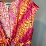 MiracleSuit  front tie pockets Pink printed sleeveless Swim Coverup Dress sz S Photo 4