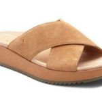 Vionic - Hayden Suede Platform Sandals Brown Summer Beach Pool Casual Slip On Photo 0