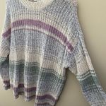 American Eagle Women’s  Multi-colored Oversized Striped Crew Neck Sweater Size S Photo 6