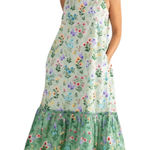 NWOT Double A Vera Dress in Mixed Botanical Sz XS Green Photo 0
